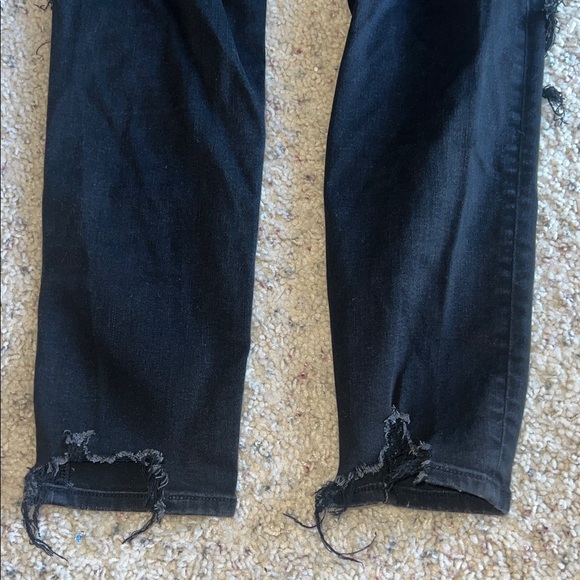 American Eagle Outfitters Black Distressed Raw Hem Jeggings Jeans Size 16 - Picture 10 of 10